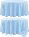 132 in Round Polyester Tablecloth 2 Pack - Blue Mist, Waterproof