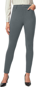 IUGA Stretchy Work Pants for Women High Waisted Pull On Dress Pants 4D