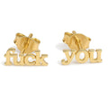 Women's Fuck You Tiny Dainty Sterling Silver Stud Earrings