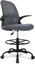 Drafting Chair Tall Standing Desk Chair Dark Gray - Ergonomic Drafting