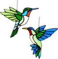 Hummingbird Stained Glass Suncatchers 2 Pack - Handmade Copper Foil
