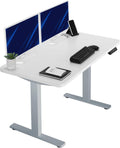 43 x 24 in Electric Standing Desk with One-Piece White Top - Memory