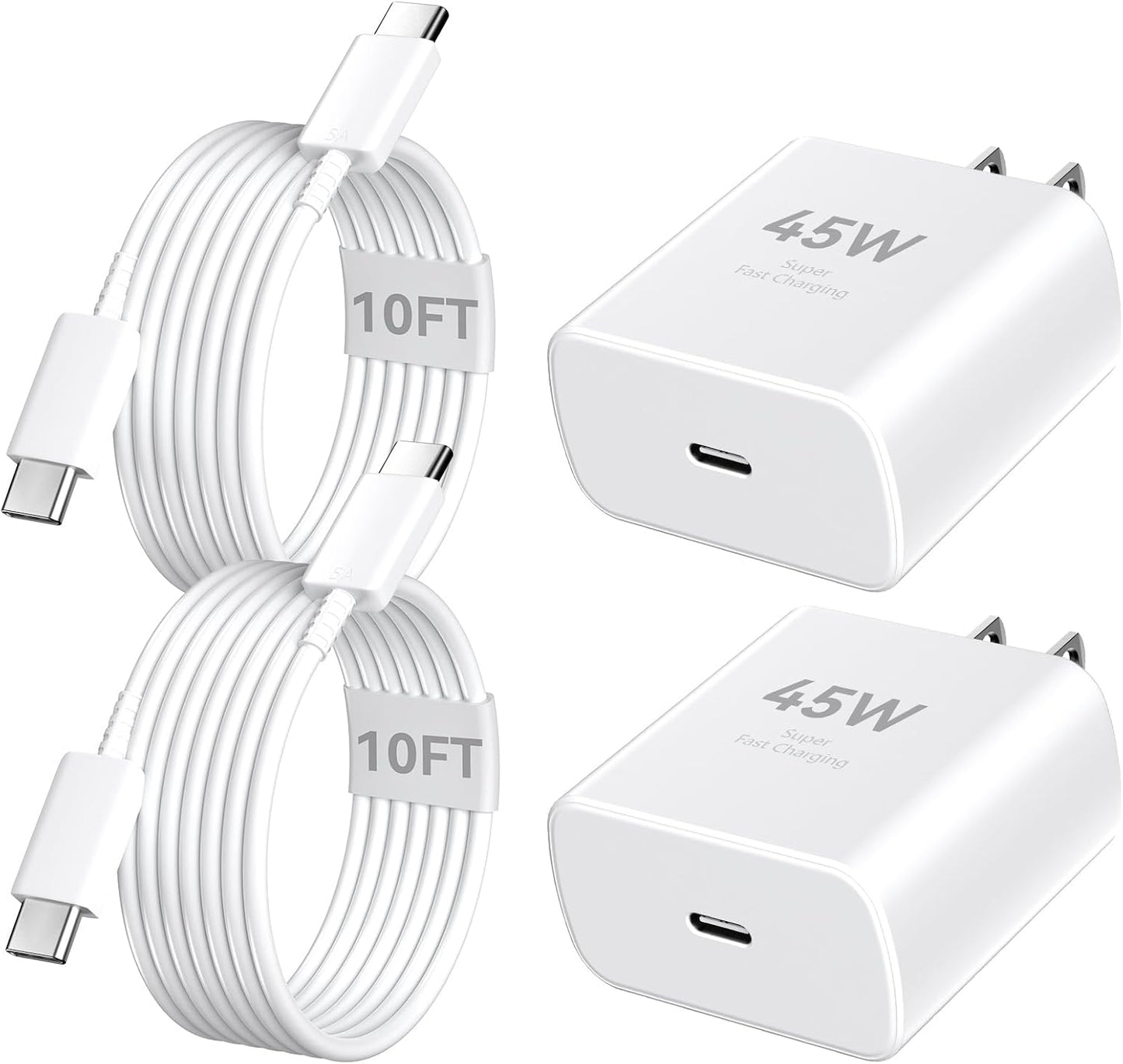 Super Fast 45W Charger for iPhone 16 - 10FT Cable