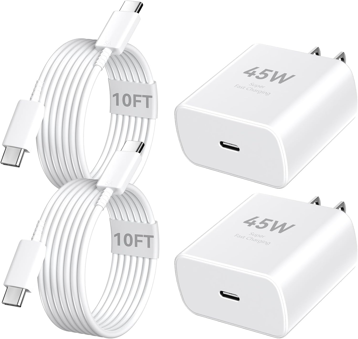 Super Fast 45W Charger for iPhone 16 - 10FT Cable