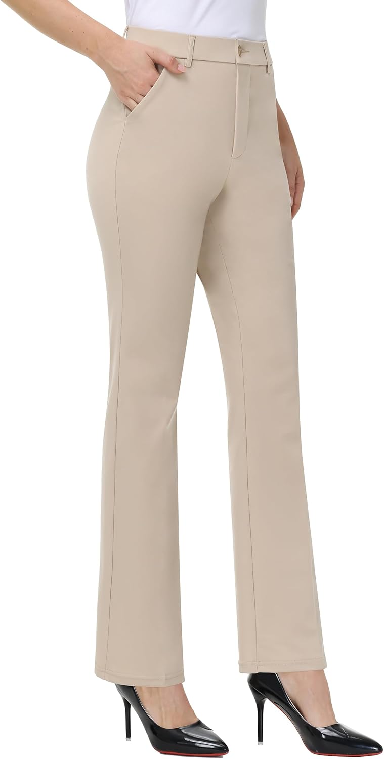 Women's Stretchy Straight Leg Dress Work Pants for Office Use