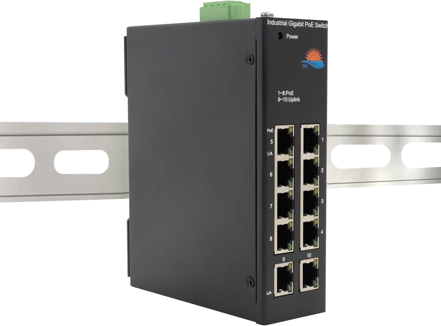 Industrial 10-Port Gigabit Solar PoE Switch for Versatile Use