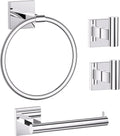 Towel Ring Set 4 Piece Bathroom Hardware Set - Polished Chrome