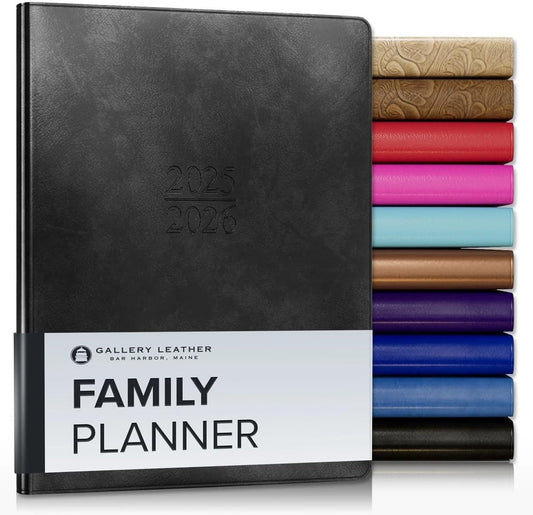 Gallery Leather Family Planner 2025-2026: Elegant & Functional