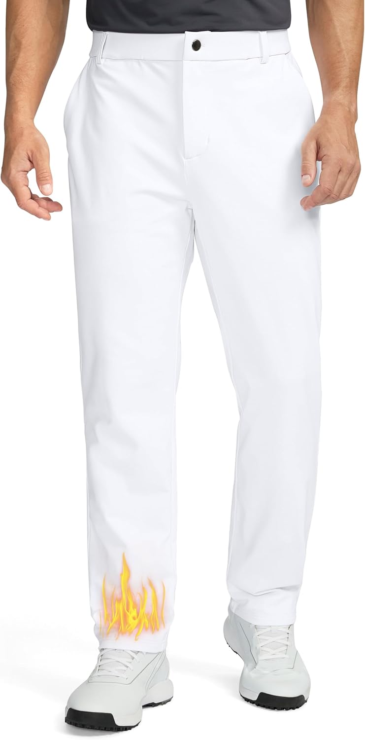 Soothfeel Men's Fleece Lined Pants for Winter Golf and Work