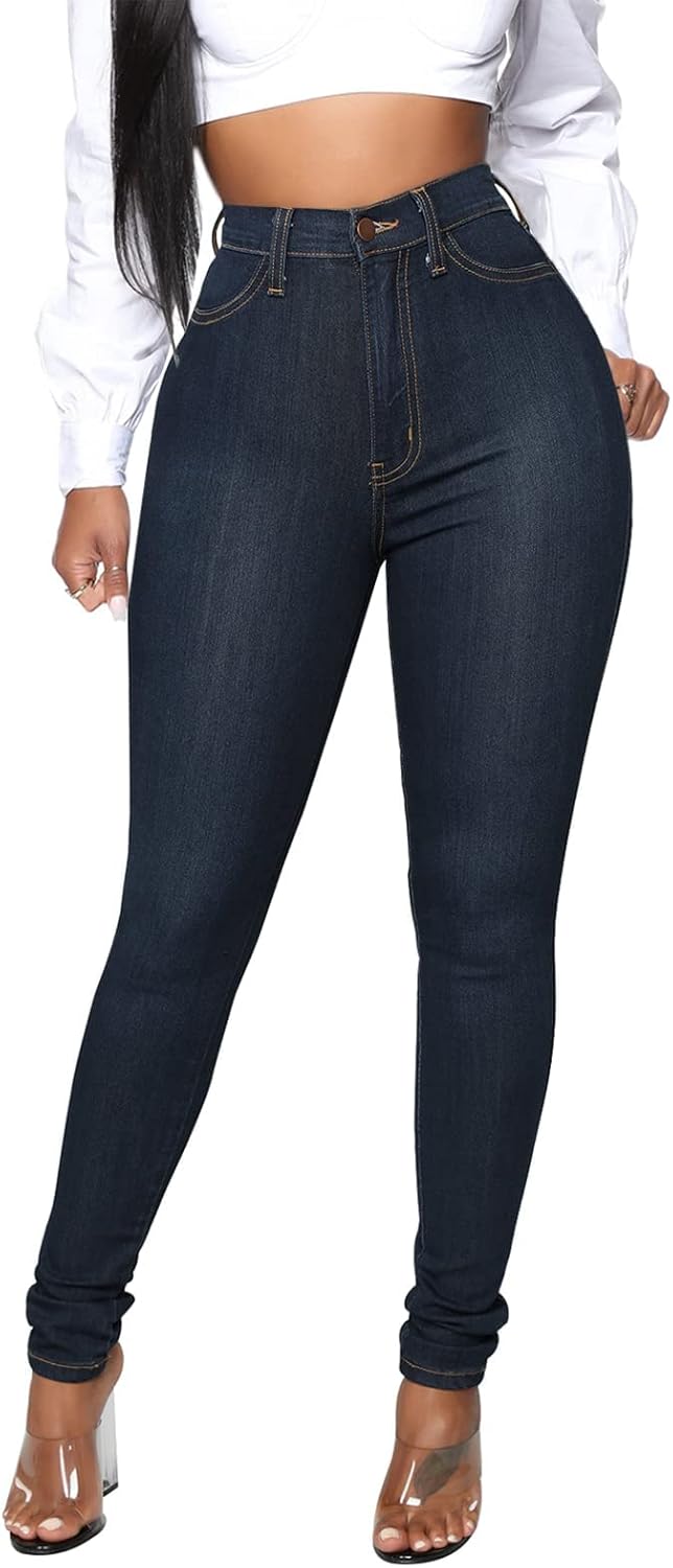 KUNMI Womens Classic High Waisted Skinny Stretch Jeans Review