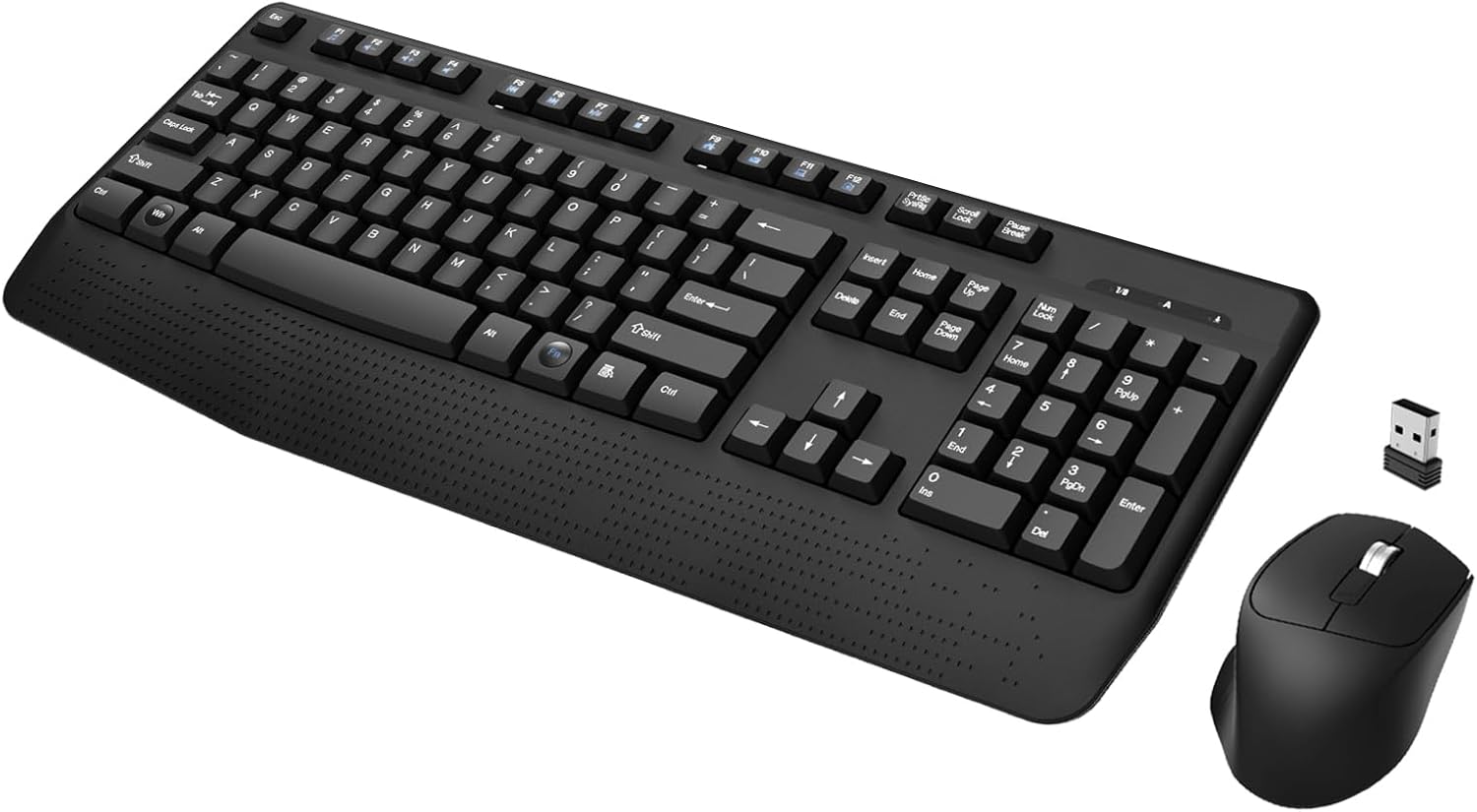 QUASIO Wireless Keyboard & Mouse Set with Ergonomic Design