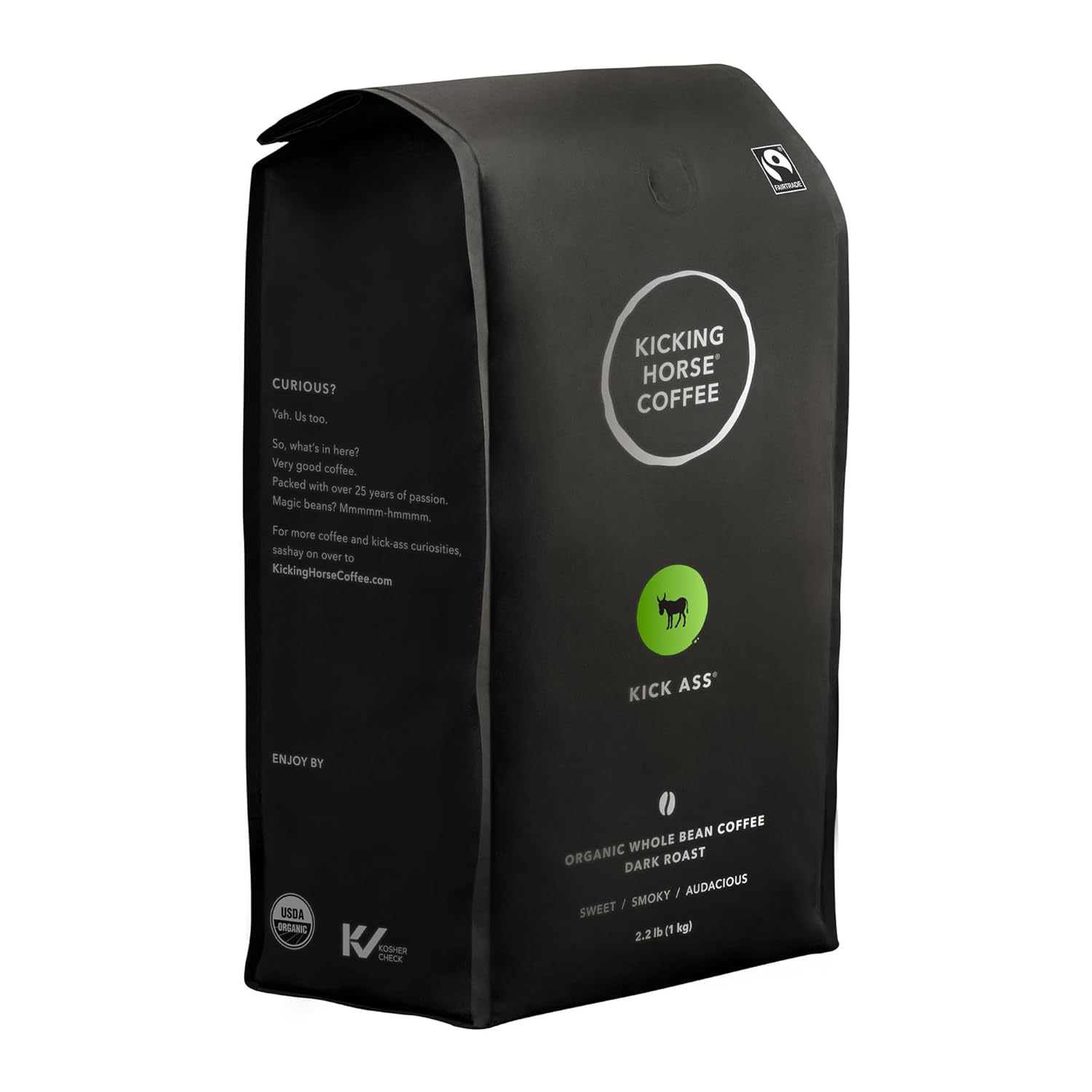 Kicking Horse Kick Ass Dark Roast Coffee, Organic Fairtrade Whole Bean