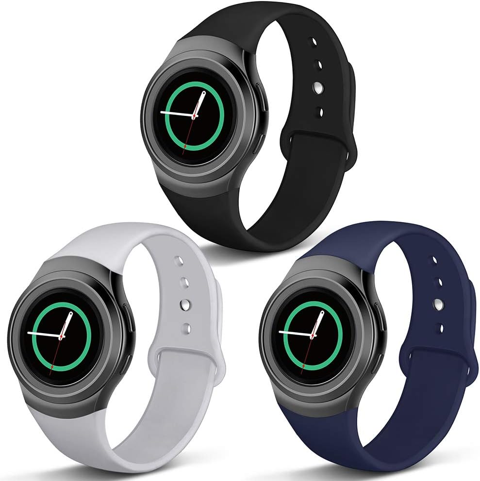 NAHAI Gear S2 3-Pack Silicone Sport Bands - Adjustable & Compatible