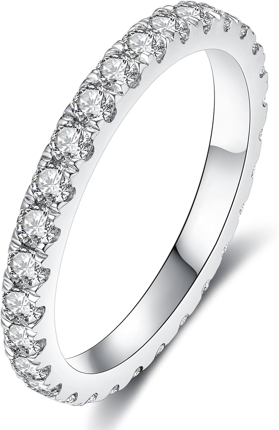 IMOLOVE Lab Grown Diamond Wedding Bands in 18K White Gold