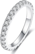 Lab Grown Diamond Wedding Band Eternity Ring - Sparkling 18K White 31