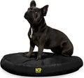 Small Obsidian Black Round Nesting Pillow Dog Bed - Durable Cover
