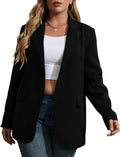 Womens Plus Size Lapel Blazer Jacket - Long Sleeve Open Front