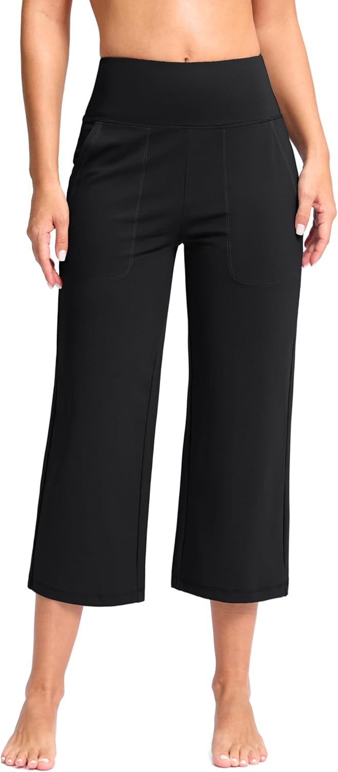 Women's Capri Pants with Pockets for Yoga and Casual Wear