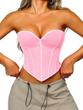 Heart Corset Top For Women - Strapless Overbust Bustier Shoes