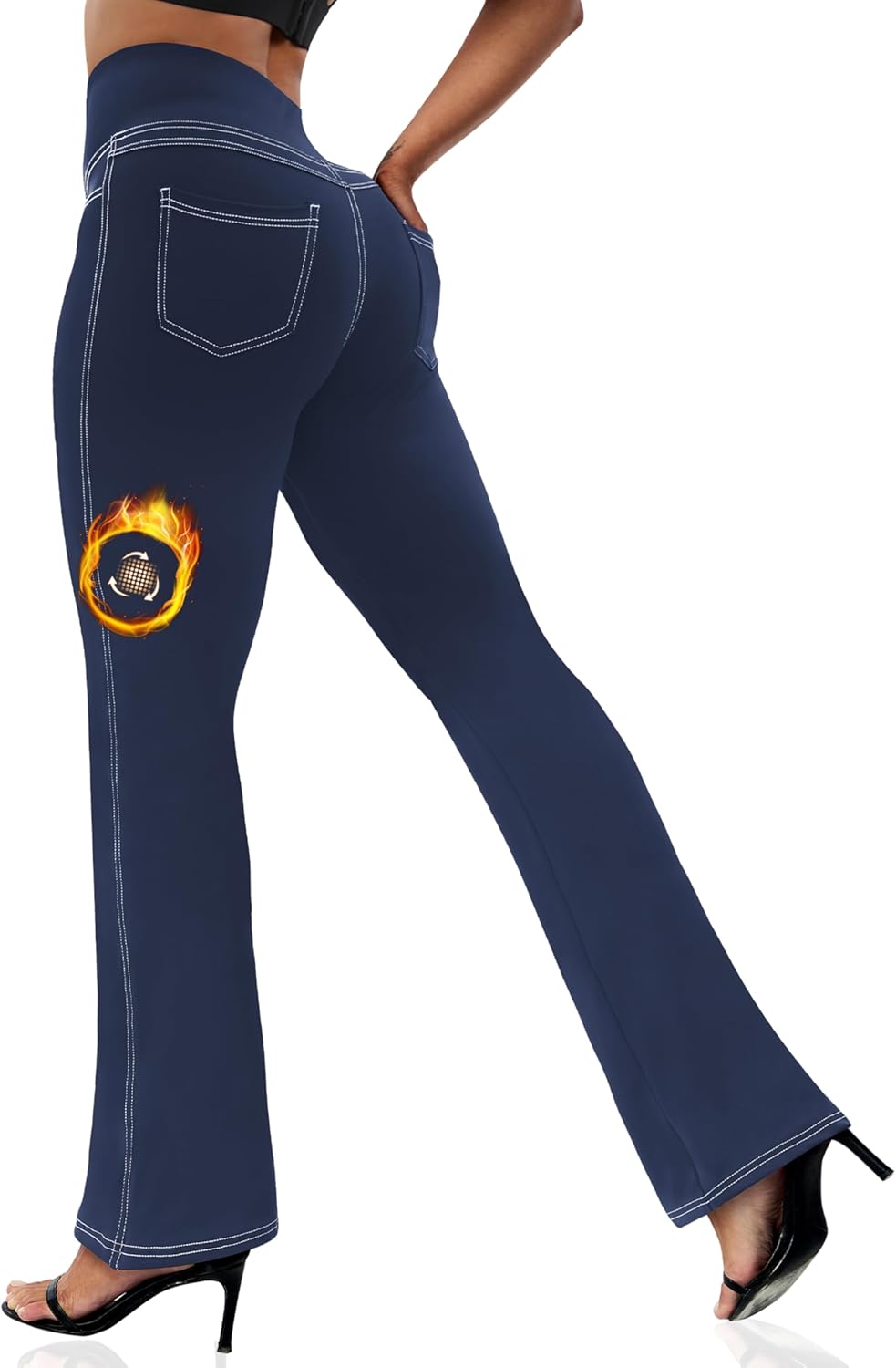 Stylish Bootcut Yoga Pants with Pockets for Women - Tummy Control