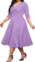 CLOCOR Women's Midi Dress in Plus Sizes for Effortless Style