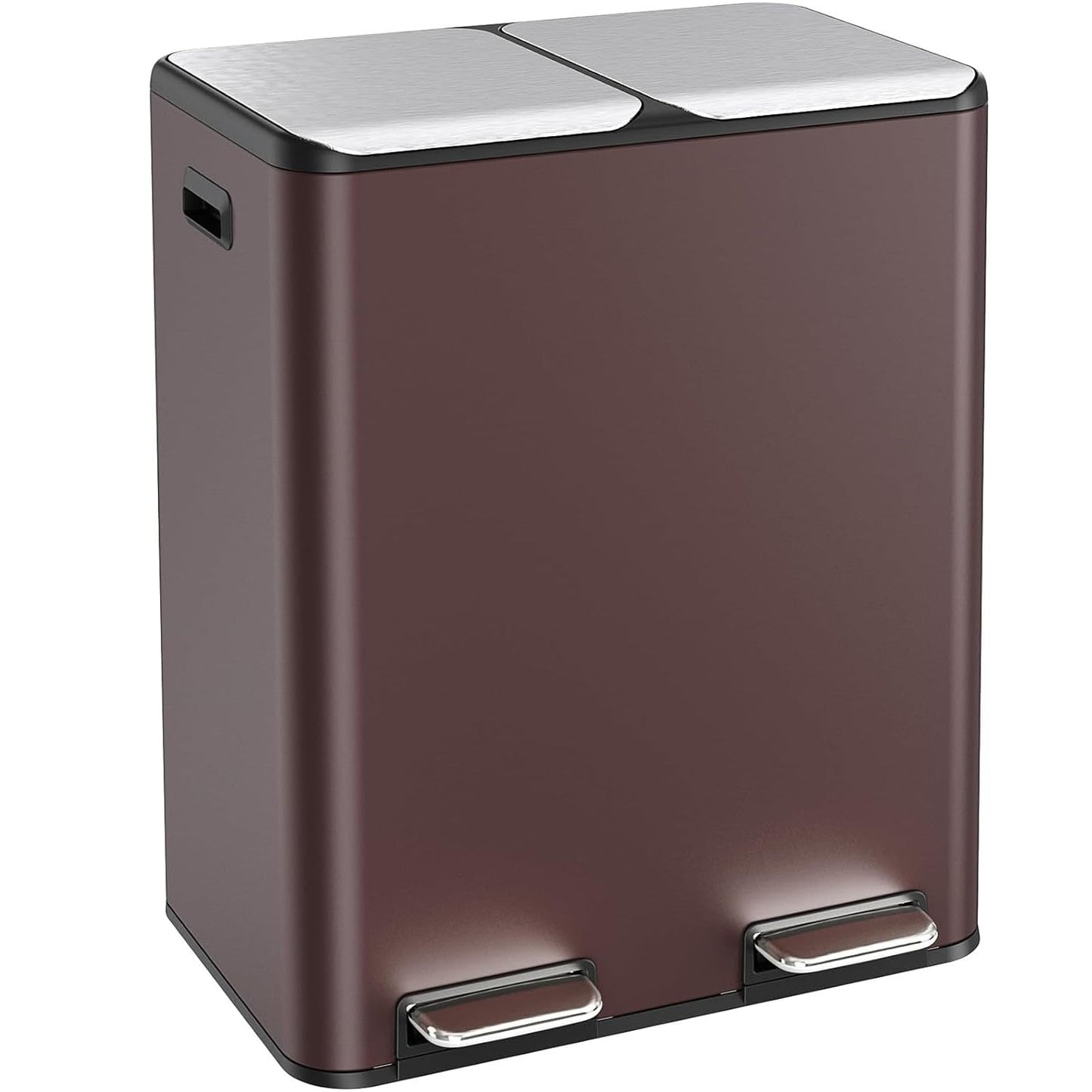 16 Gal Dual Trash Can with Odor Control and Soft-Close Lid