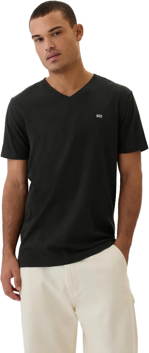 GAP Men's Ultra-Soft Logo V-Neck Tee