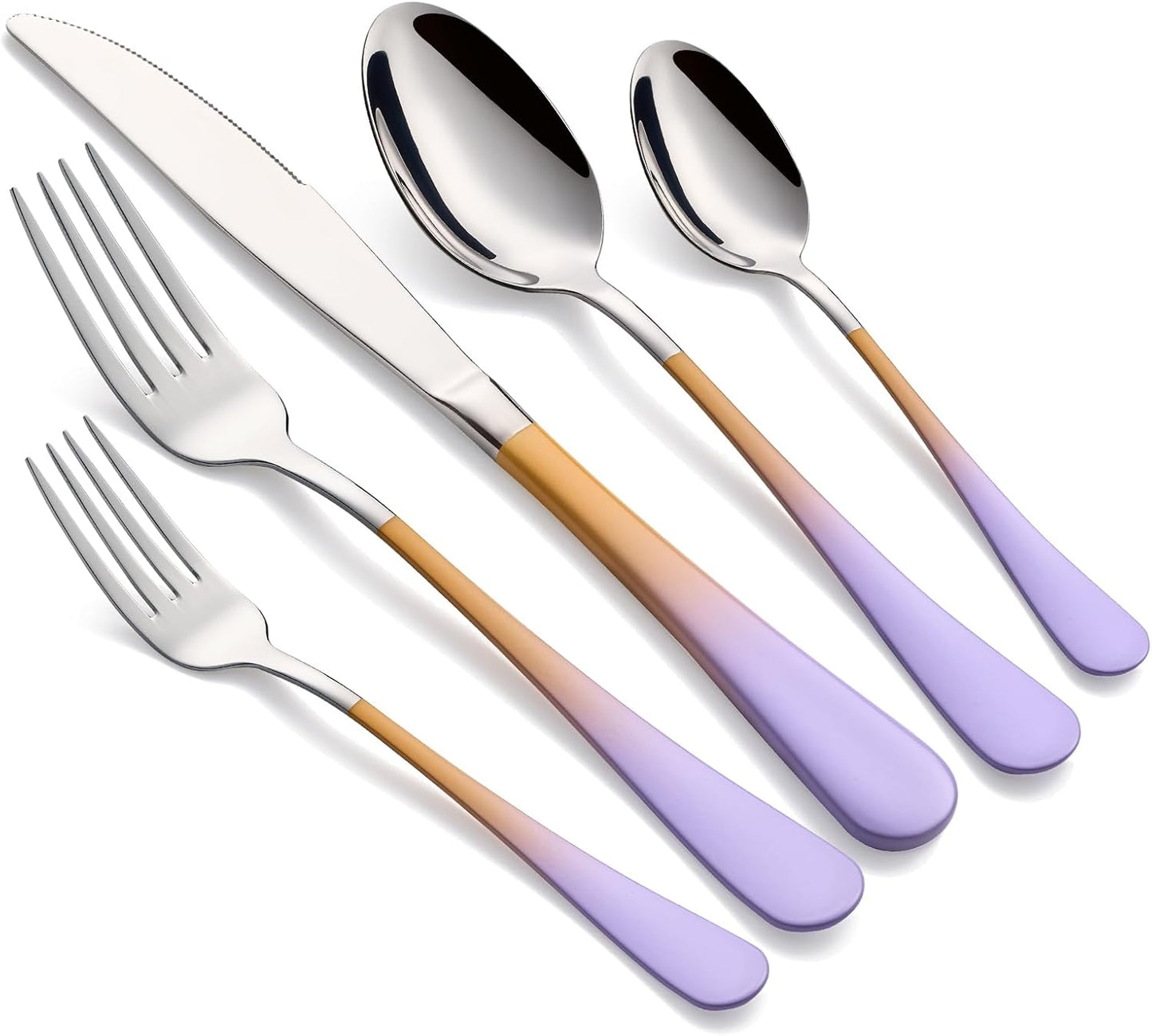 Colorful Silverware Set 20 Piece Stainless Steel Flatware Set