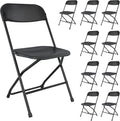 10 Pack Black Folding Chairs - Portable Party and Event Seating