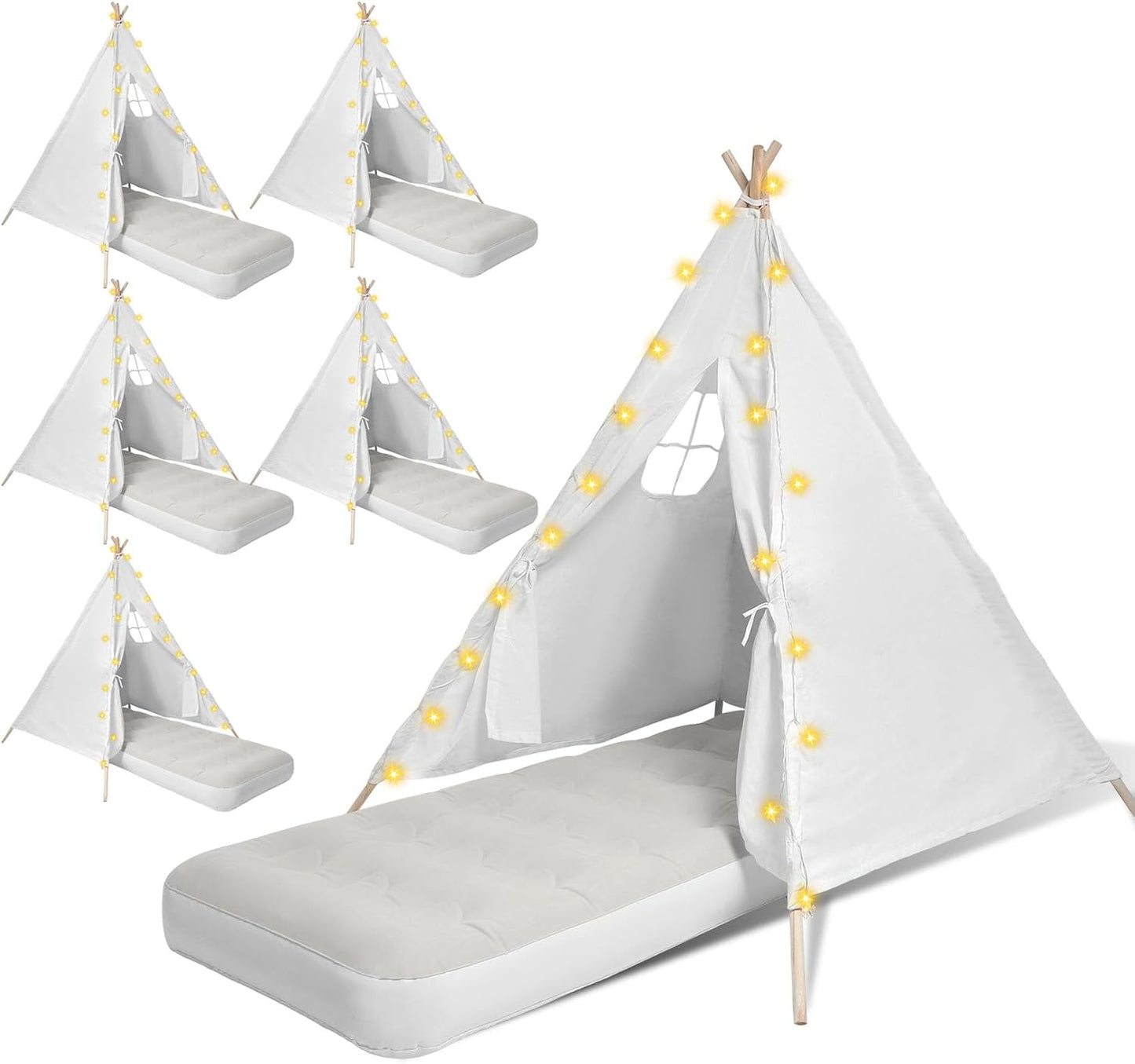 Inflatable Airbed Teepee Tent Set for Kids - Sleepover Fun!
