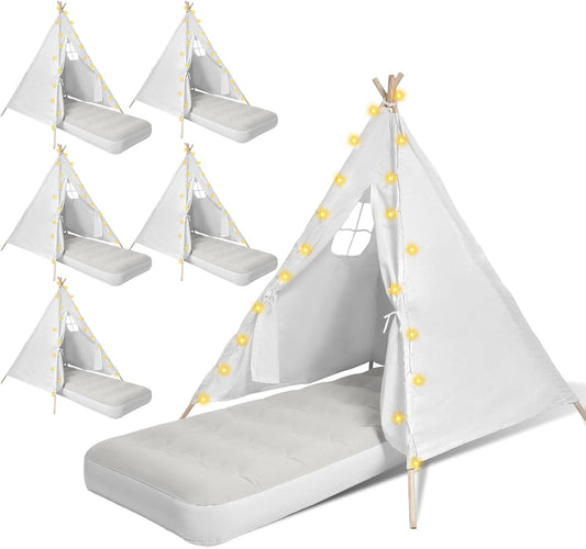 Inflatable Airbed Teepee Tent Set for Kids - Sleepover Fun!