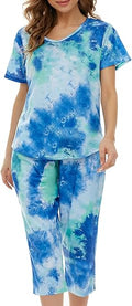 MOYEE Women's Pajama Set Soft Short Sleeve Sleepwear with Pockets
