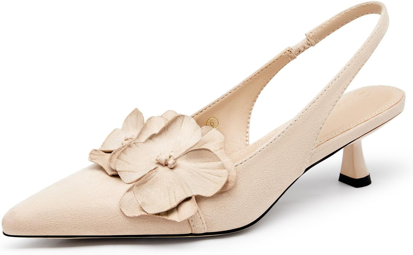 Coutgo Womens Slingback Kitten Heels for Weddings and Parties