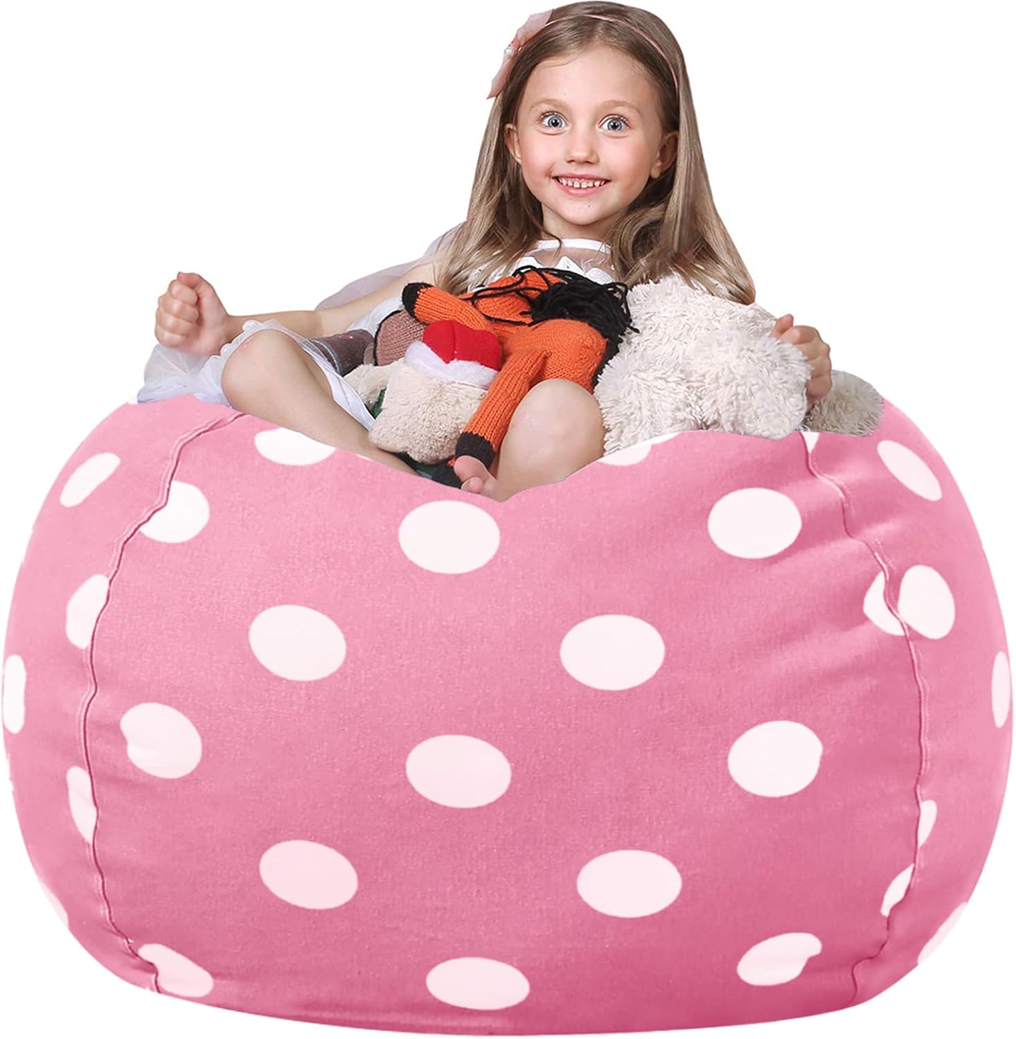 WEKAPO Stuffed Animal Storage Bean Bag Chair for Kids Fun