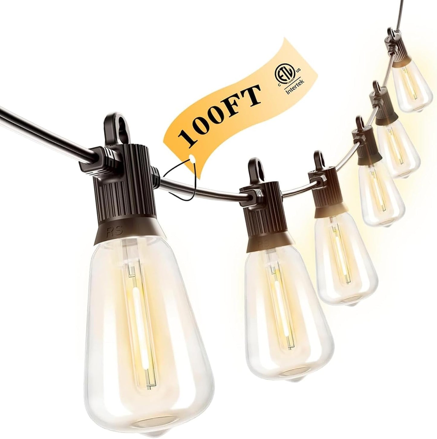 Kawaya Outdoor String Lights 100 FT LED Patio Light for Parties
