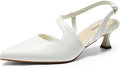 DREAM PAIRS Low Kitten Heels Slingback Pointed Toe Pumps - Comfortable
