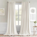 MIULEE Ivory Back Tab Blackout Curtains 108 in Panels - Thermal