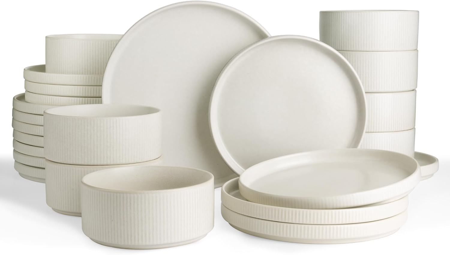 Famiware Star Plates and Bowls Sets - Modern Stoneware Dinnerware