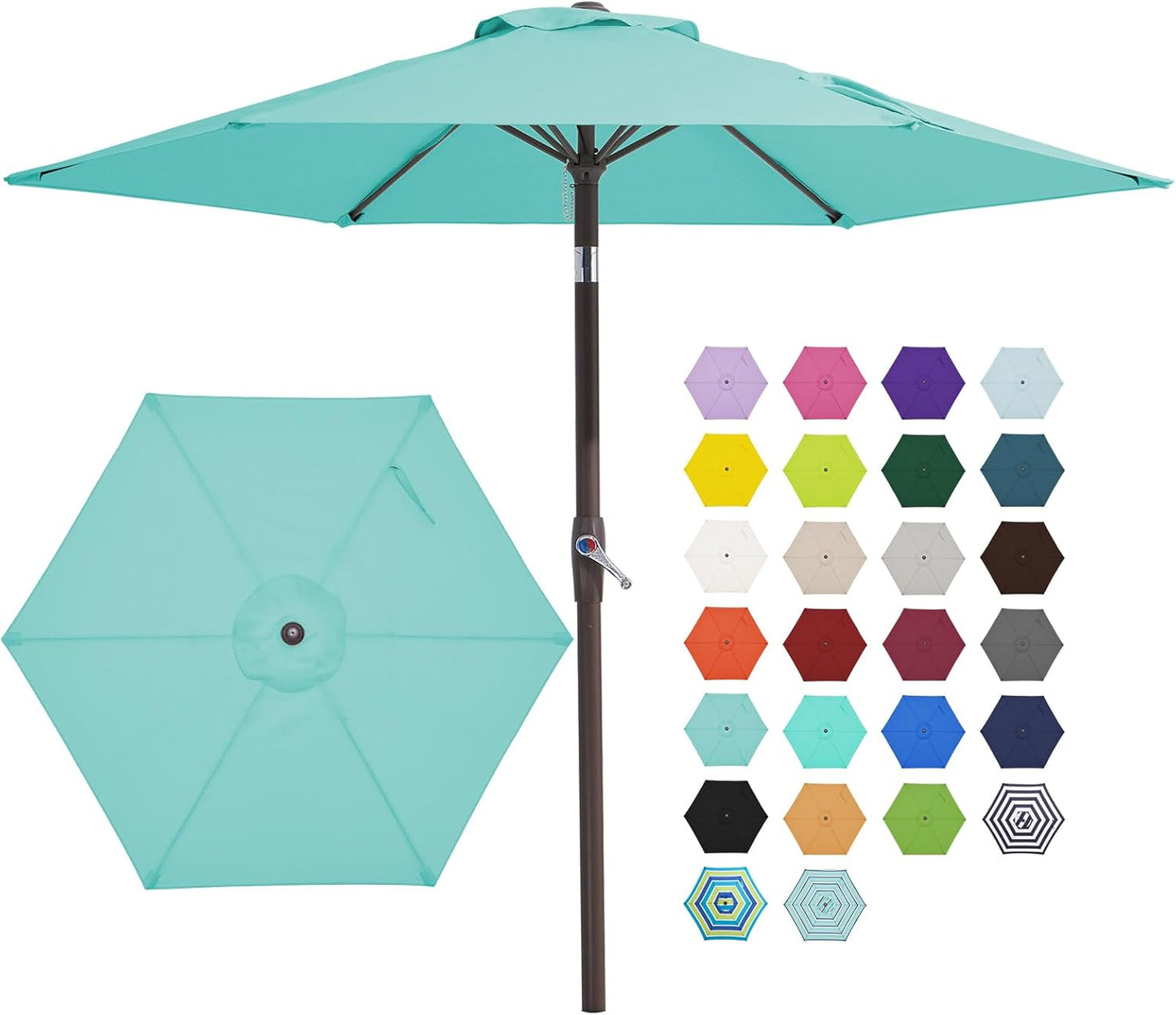7.5FT Patio Umbrella with Tilt and Crank for Outdoor Spaces