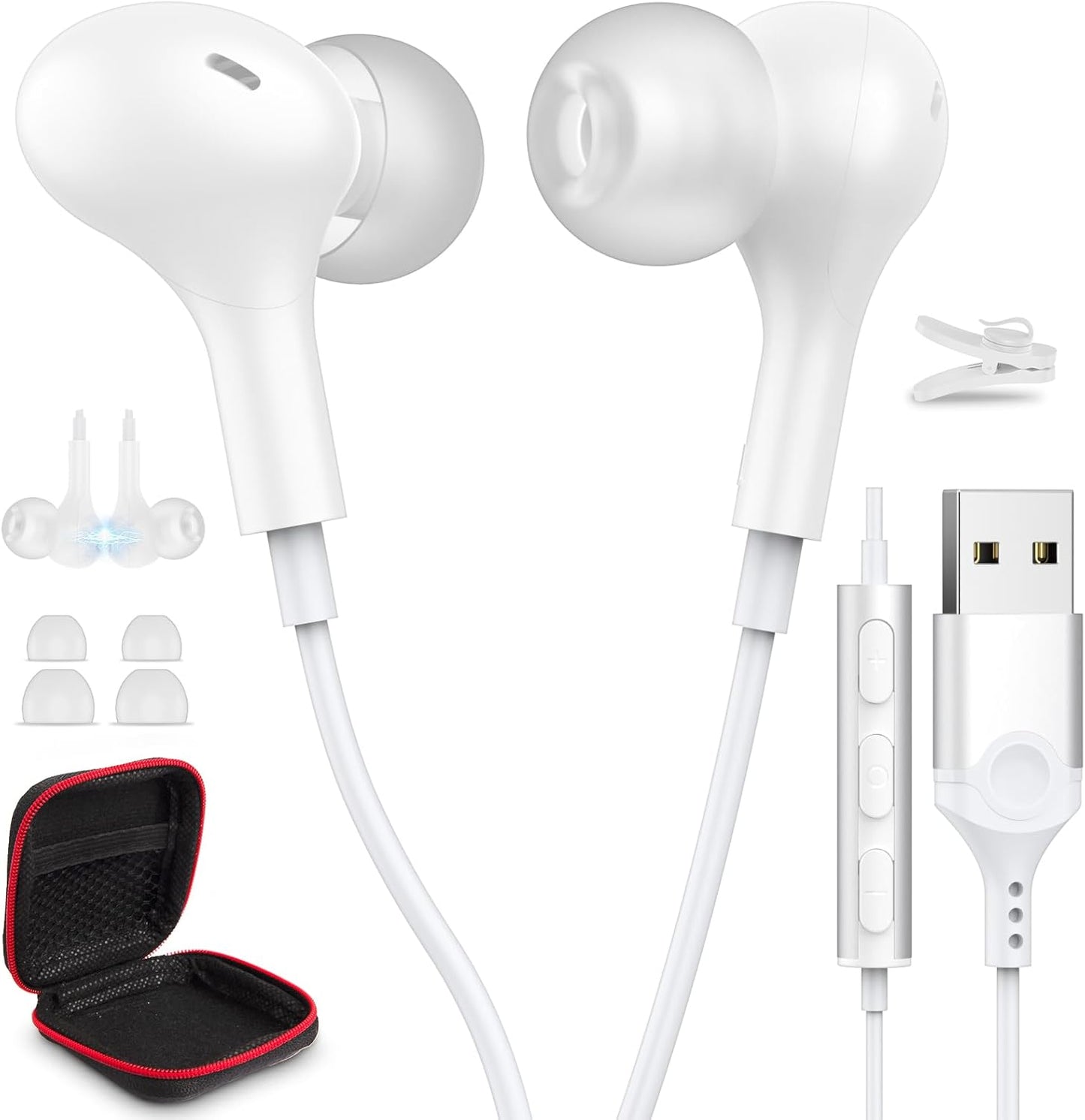 Magnetic USB Headphones with Noise Canceling Mic - HGCXING