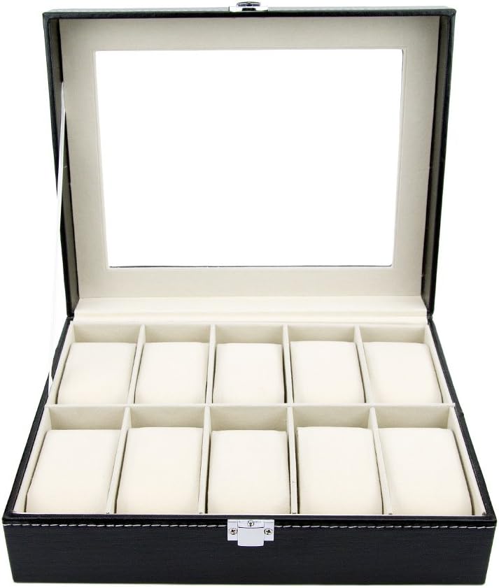 10 Slot Satellas Leather Watch Box - Organize & Showcase Your Collection!
