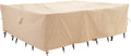 Large Rectangular Beige Heavy-Duty Patio Table Cover 136x88x36in