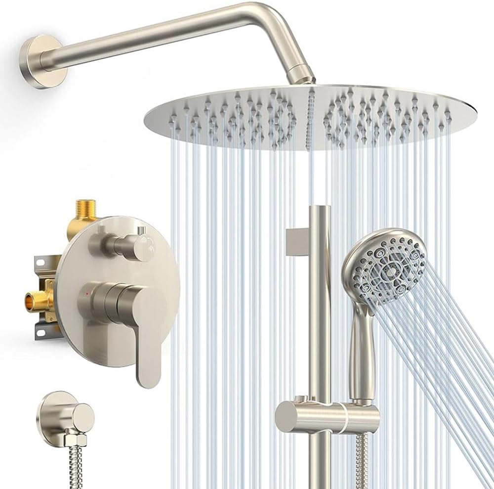12 Inch Rain Shower System with High Pressure Handheld Combo Set