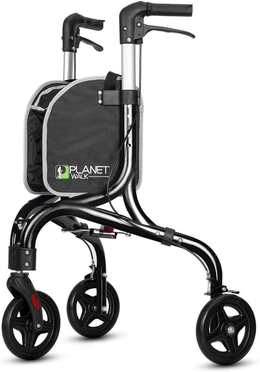 Planetwalk Premium 3 Wheel Rollator Walker for Seniors - Lightweight