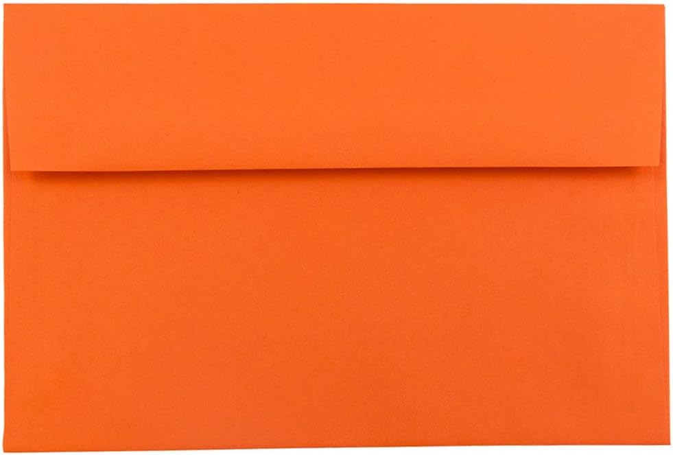 JAM PAPER A7 Colored Invitation Envelopes - Orange Recycled Bulk