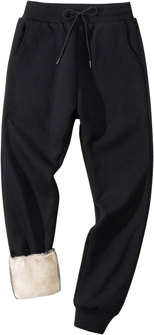 Gihuo Men's Winter Fleece Pants for Active Jogging and Comfort