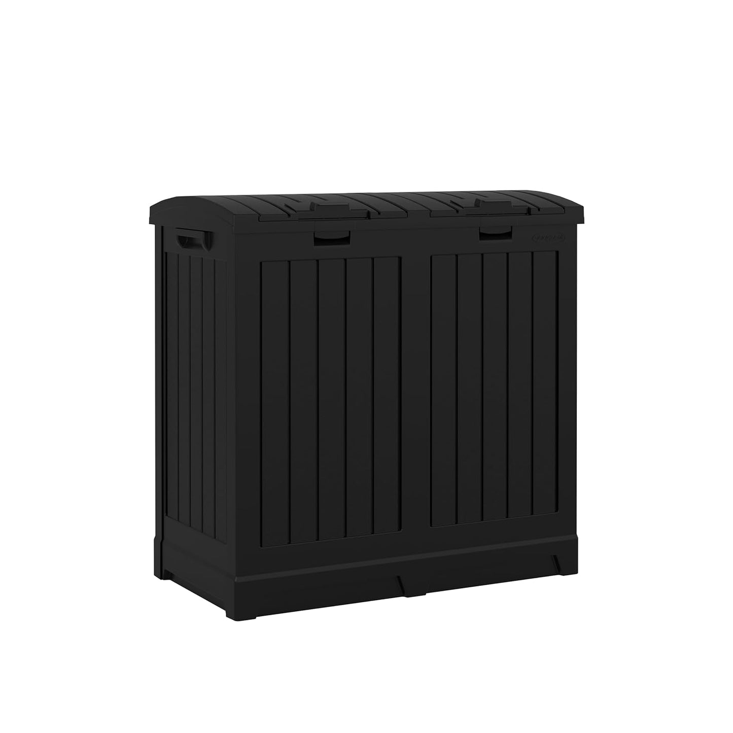 Suncast Dual Trash Hideaway Cabinet for Outdoor Garbage Needs