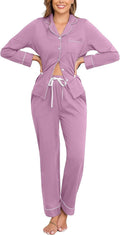 100% Cotton Pajamas for Women Set Long Sleeve Button Down - Soft Sets
