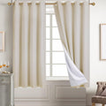 100% Blackout Linen Curtains Light Beige 52 x 72 in (2 Panels) - True