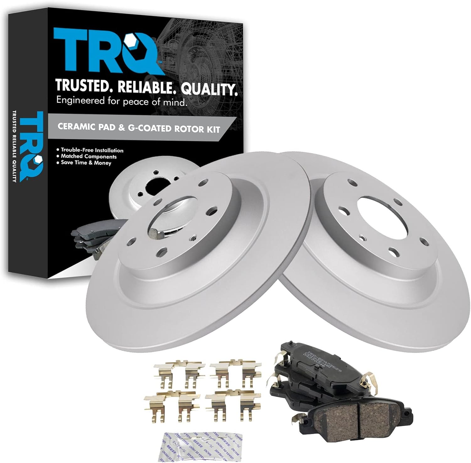 TRQ Rear Brake Pad & Rotor Kit for 2016-2018 Mazda CX-5